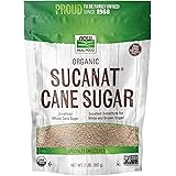 NOW Foods, Certified Organic Sucanat Cane Sugar, Powder from Pure Evaporated Cane Syrup, Excellent Substitute for White and B