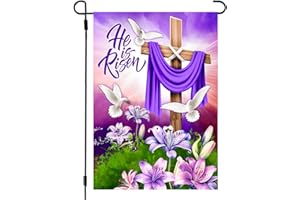 4SEASONS POD He Is Risen Easter Garden Flag, Vertical Double Sided, Outdoor Easter Decor Religious Garden Flags (Garden Flag)