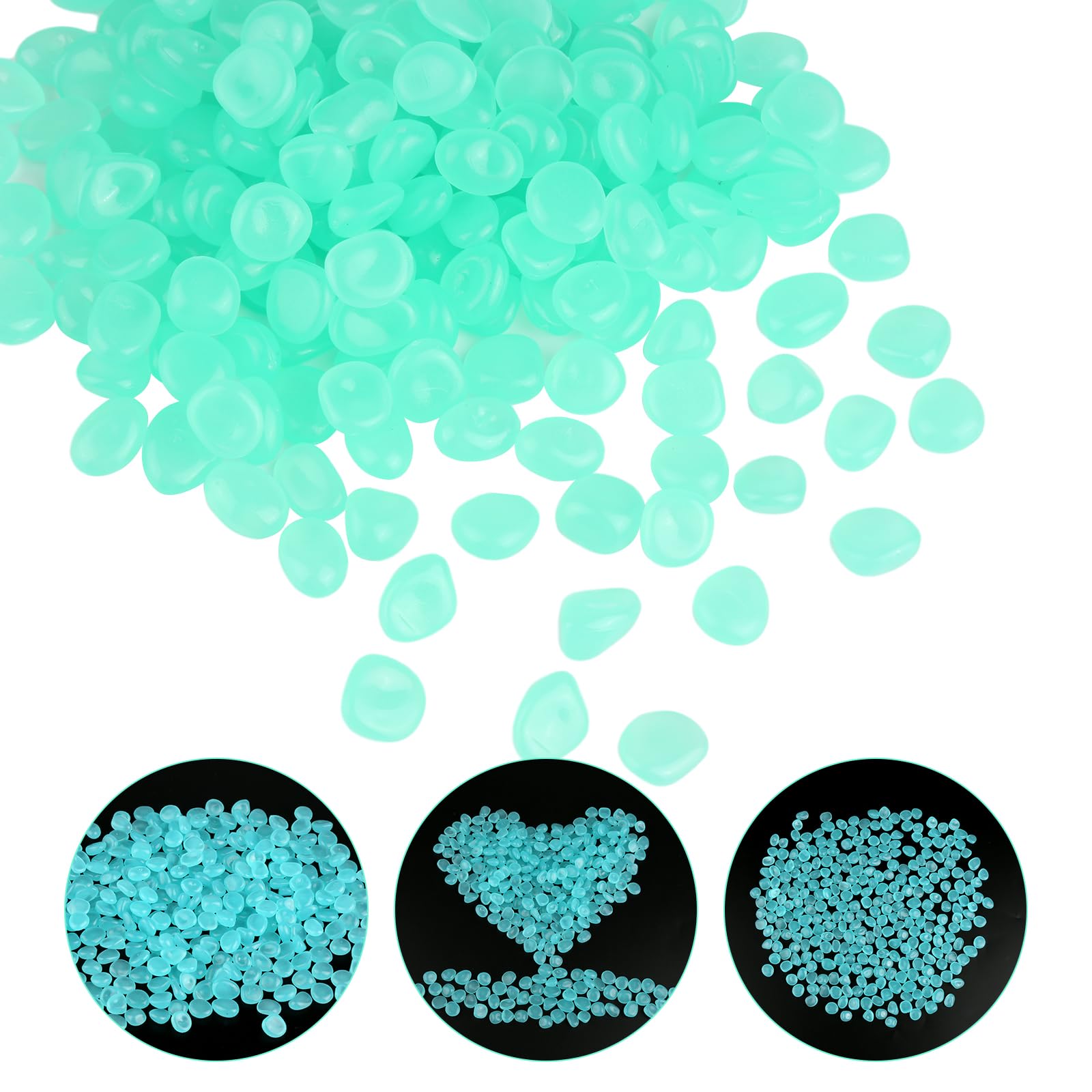 Luminous Stones Green Pack of 300 Muggle Stones Luminous Decorative Stones Gardens Luminous Pebbles Pebbles Fluorescent Stones Garden Decoration Light Pebbles Decorative Stones Small for Garden