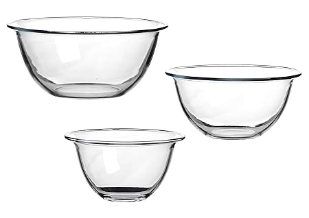 Juego de 3 cuencos de vidrio para mezclar, resistentes al calor ...