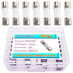 XFFCSEC 5 Amp Fuse 125V Mini Glass Fuses for