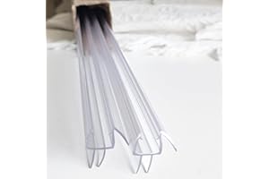 BENCAMAO Shower door Bottom Seal strip for 3/8 inch glass, 2 pack 19.69 inch ultra clear silicone weatherproofing kit for fra