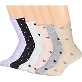 Qulkws 6 Pairs Cute Ruffle Ankle Sock Women's Ruffle Socks Turn-Cuff Frilly Sock Mesh Breathable Thin Socks Knit Cotton Crew Ankle Sockes Gifts for Women, Girls
