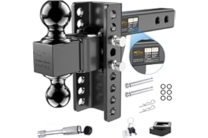 Govlvet Adjustable Trailer Hitch -Drop Hitch (Fits 2.5-Inch Receiver) -Heavy Duty Tow Hitch with 6-Inch Drop/Rise, 2" & 2-5/1