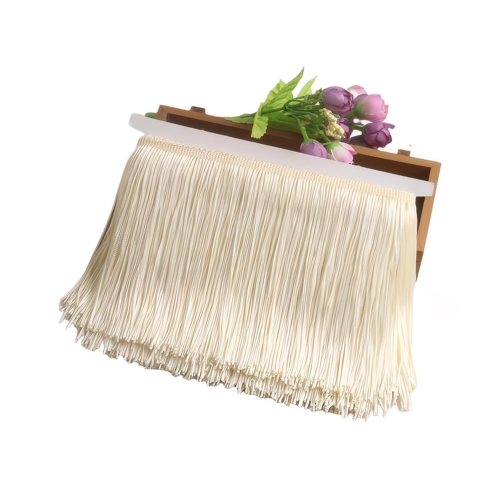 10m x 30cm Tassel Trim, Polyester Fringe Border, Tassel Chainette, Fringe Trimmings, for DIY Sewing Latin Dress/Curtains/Lamp Shade (A)