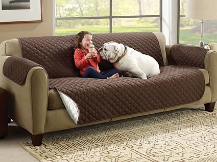 VMORE Reversible Couch Cover for Dogs, Kids, Pets - Sofa Slipcover Set Furniture Protector