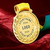 Custom Medals for Awards with Neck Ribbons - Personalized Metal Medallions | Custom text or design, sports and MVP awards, graduation, academic events, employee recognition, gift box included