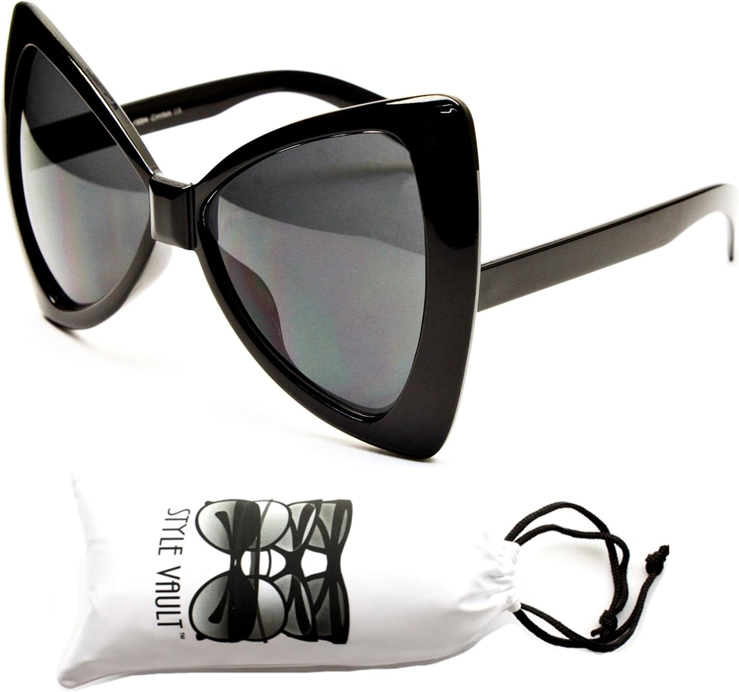 Wm529 Cateye Ribbon Butterfly Bow Supersize Oversized Sunglasses glasses