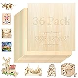 36 Pack Basswood Sheets,12"x12"x1/8" 3mm Basswood