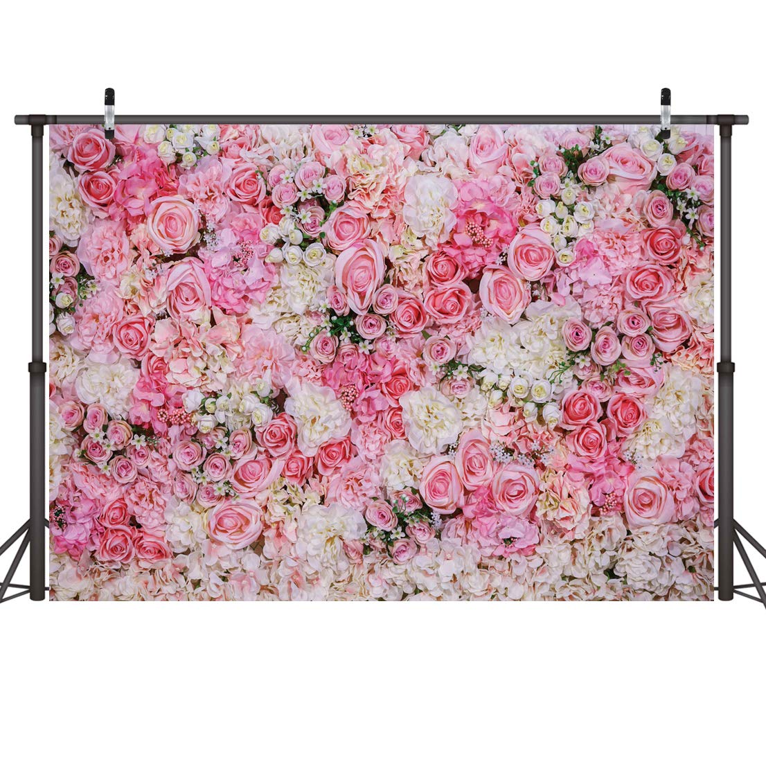 LYWYGG7x5FT Flowers Backdrop Pink Valentine's Day Backdrop Decoration Spring Floral Photo Backdrops for Photography Birthday Rose Flowers Wall Backdrop Wedding Decorations CP-315
