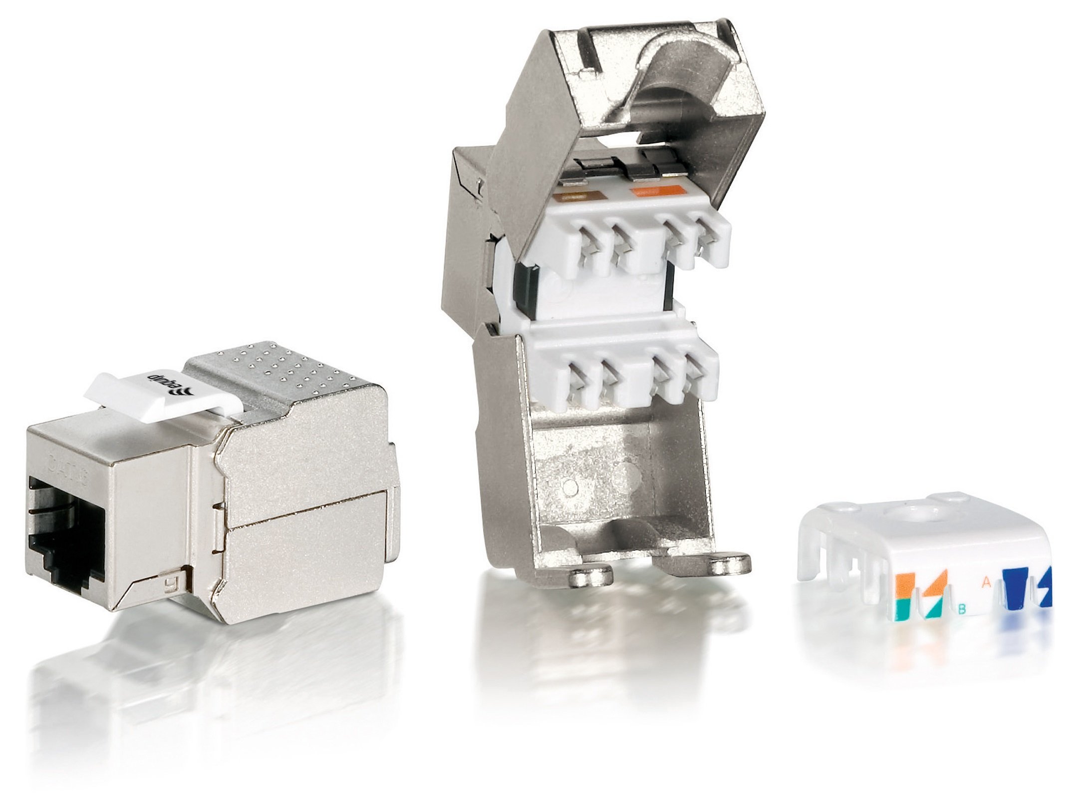 Equip 8x Keystone Jack Cat.6 Fully-Shielded Tool-Free Port