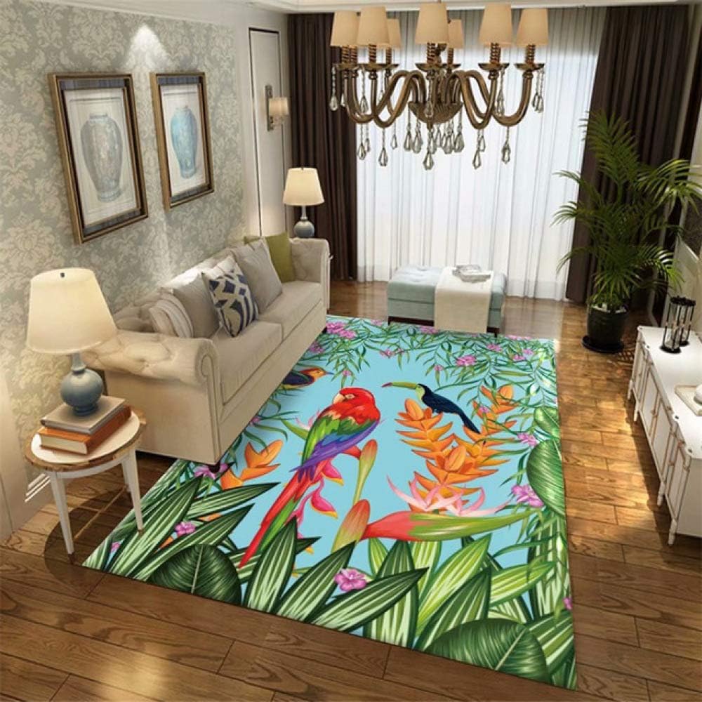 KFEKDT Romantic 3D Deer Carpet Bedside Floor Mat Home Decoration Carpet Sofa Living Room Mat Rural Non-Slip Living Room Rug No-06 200x300cm