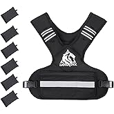 LIONSCOOL Weighted Vest for Men and Women, 4-10LB/11-20LB/20-32LB Adjustable Body Weight Vest with 6 Ironsand Weights & Reflective Stripes for Weight loss, Walking, Running, Cardio and Strength Training