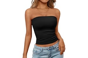 Trendy Queen Womens Strapless Tube Tops Basic Backless Sleeveless Bandeau Going Out Crop Tops Cute 2025 Summer Clothes