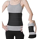 S Abdominal Binder Post Surgery - Elastic Waist Band for Stomach Support & Compression, Bariatric, Tummy Tuck | Latex-free, Breathable Belly Wrap Hernia Belt - (30" - 45") 3 PANEL - 9" High BLACK