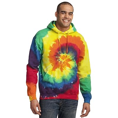 Stylish Tie-Dye Hooded Sweatshirt by Port Company Kuwait Ubuy
