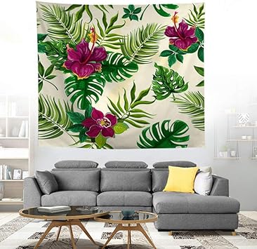 Amazon Com Ayuxin Tropical Plant Tapestry Reusable Wall Hanging