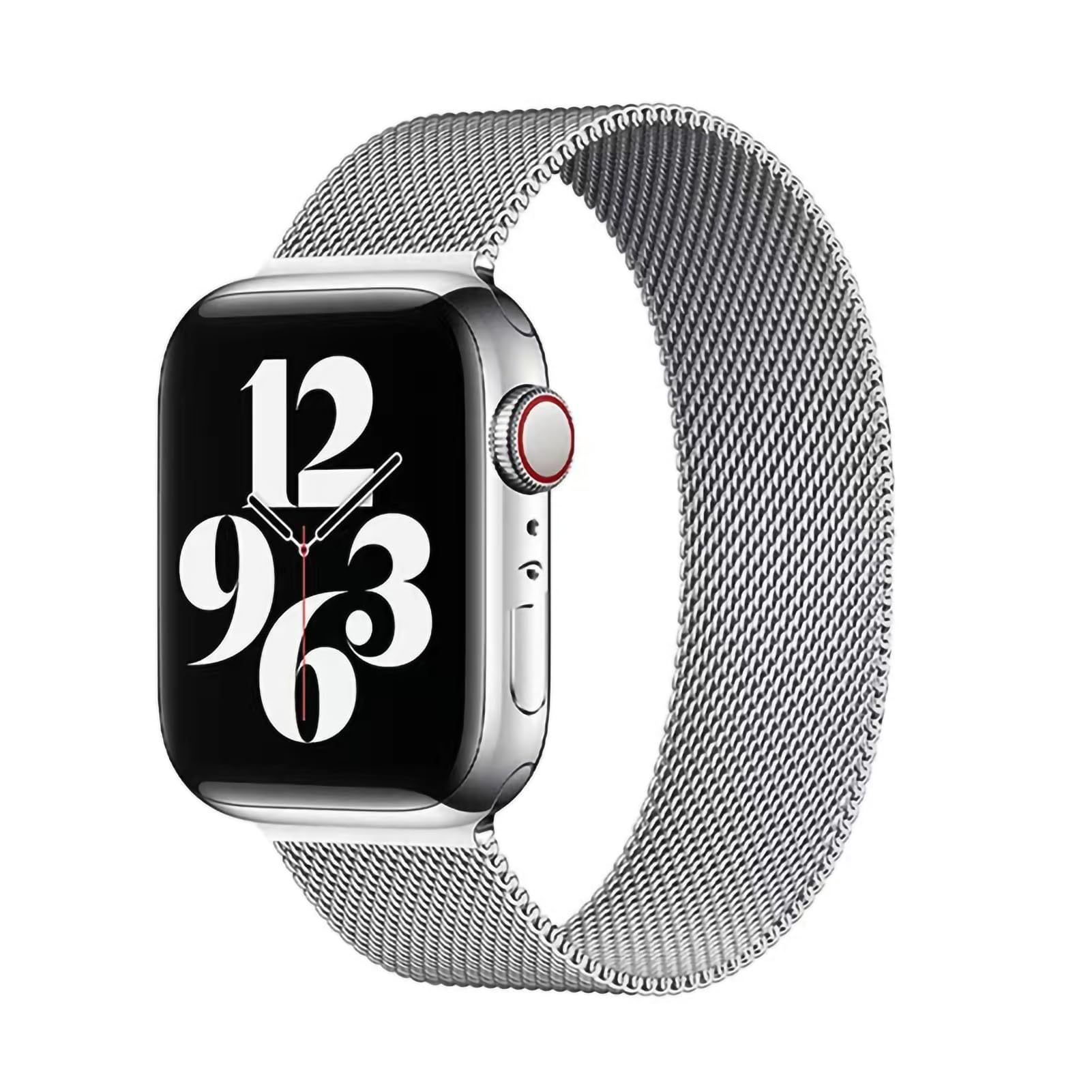 KAMINRUN Mesh Metal Bands Compatible with Apple Watch Band 42 mm 44 mm 45 mm 49 mm, Stainless Steel Magnetic Loop Strap, 44 MM