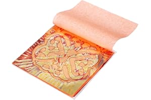 MECCANIXITY 10 Sheet Gold Leaf Sheets, 5.5"x5.5" Imitation Gold Foil Sheets Variegated Booklet Paper for Crafts, Picture Fram