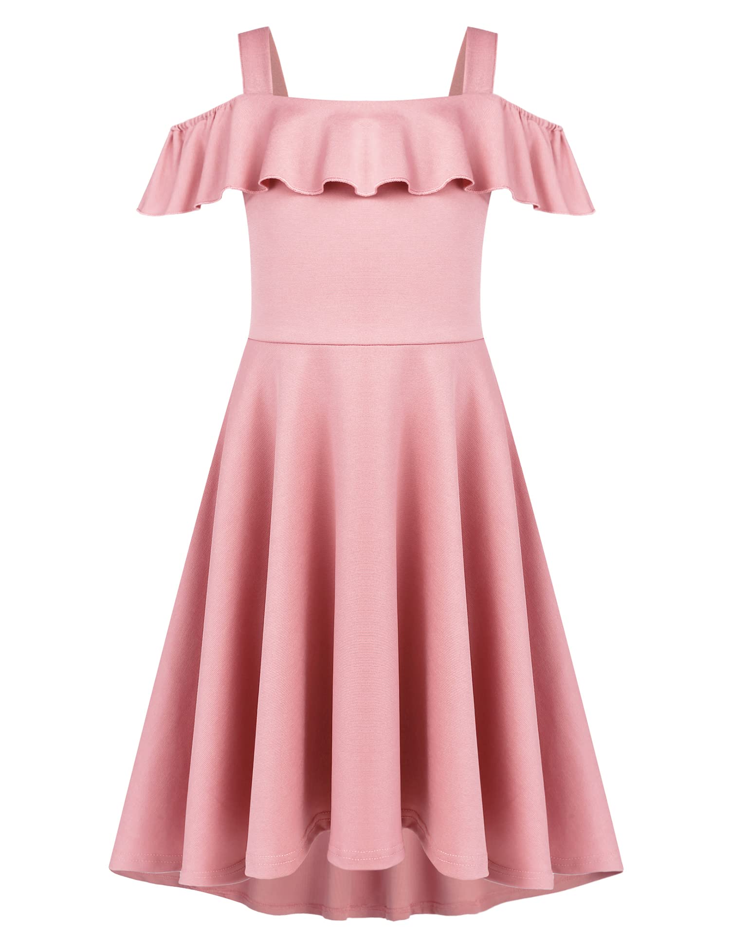 chinese dress ladies A-Line Tulle Flower Girl Dress with Square Neck and Floral Embellishments - Light Pink / 5-6 Years (130cm) main image 0