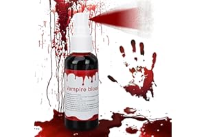 JS2U ZW Halloween Fake Blood Makeup Spray,Blood Splatter for Zombie Monster Vampire Clown Costume Cosplay Makeup, Halloween SFX Vampire Blood Special Effects Makeup