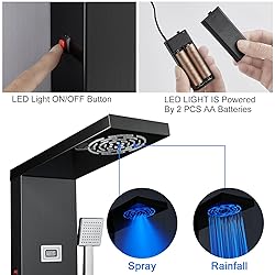 TSIBOMU Shower Panel Tower System with LED Rainfall