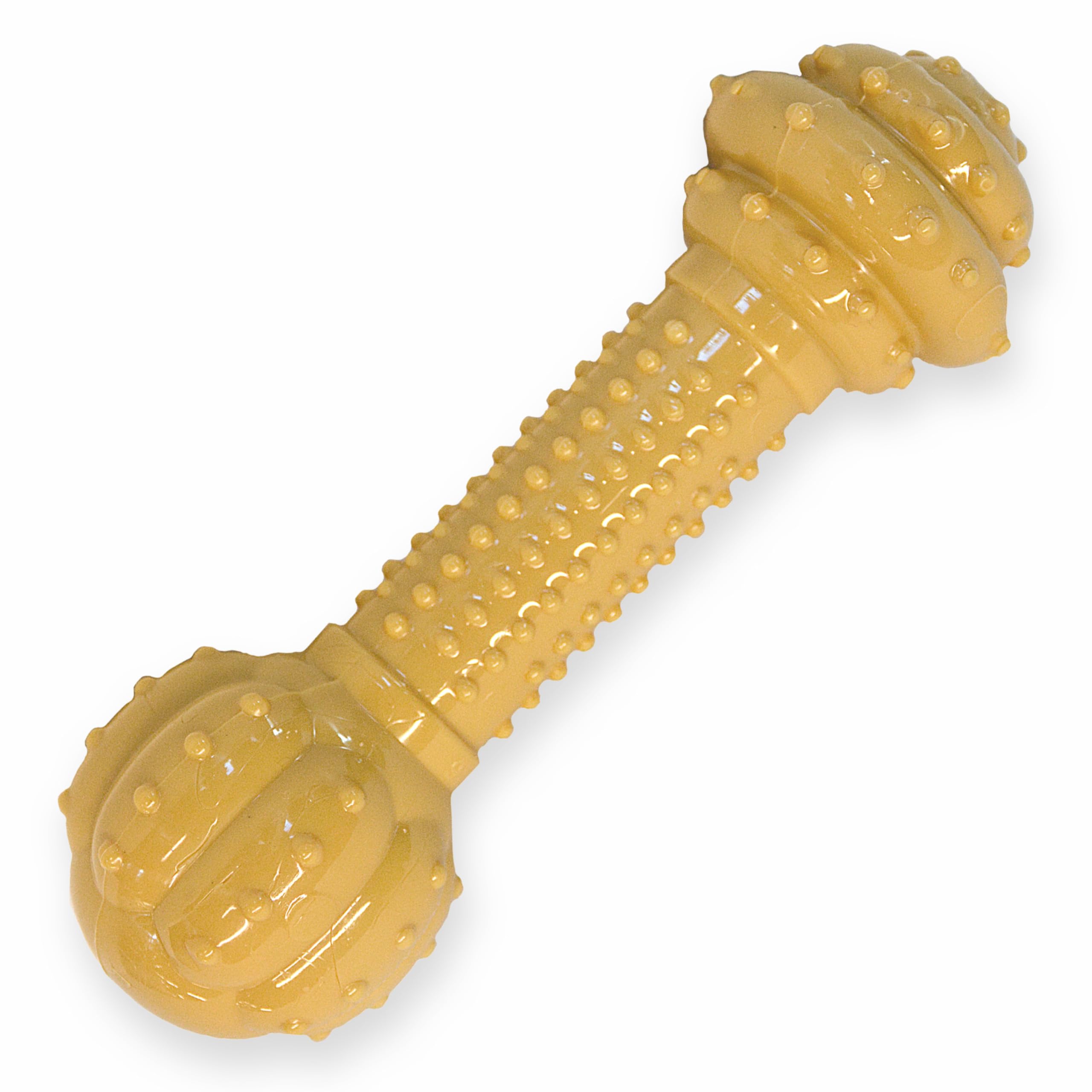 Nylabone Extreme Tough Dog Chew Toy Barbell Bone, Allergen-Free Peanut Butter Flavour, Large, for Dogs Up to 23 kg