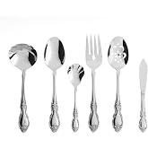 Oneida Louisiana 6-Piece Silverware Serving Set, Flatware | mirror finish, dishwasher safe | heavy duty, cutlery set for kitchen and dining, serving utensil set