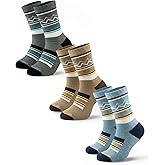 COZYZERO 3 Pairs Merino Wool Hiking Crew Socks for Men & Women - Breathable Warm Thermal Winter Cushioned Wool Boot Socks