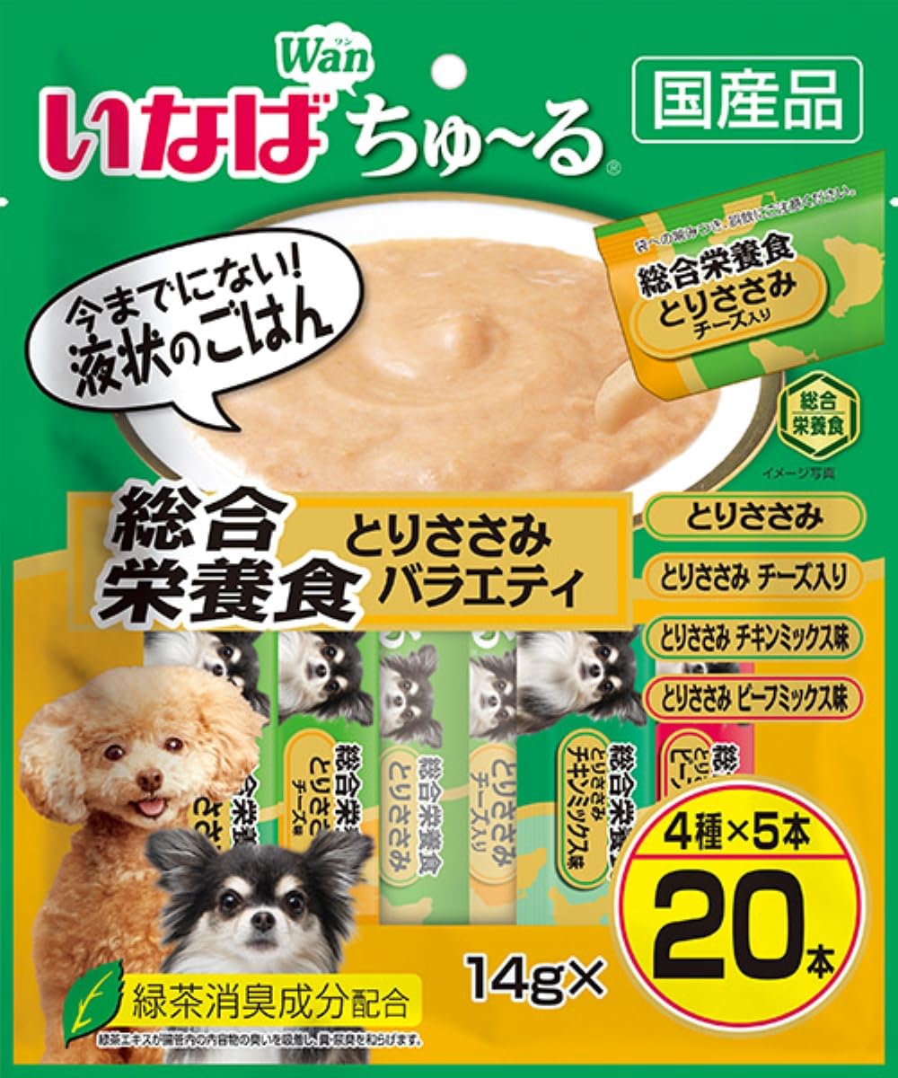 いなば 犬用おやつ ちゅーる 総合栄養食とりささみ バラエティ 猫 14グラム (x 20)商品画像