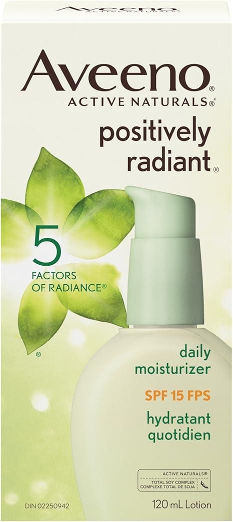 aveeno positively radiant daily moisturizer spf 15 para que sirve