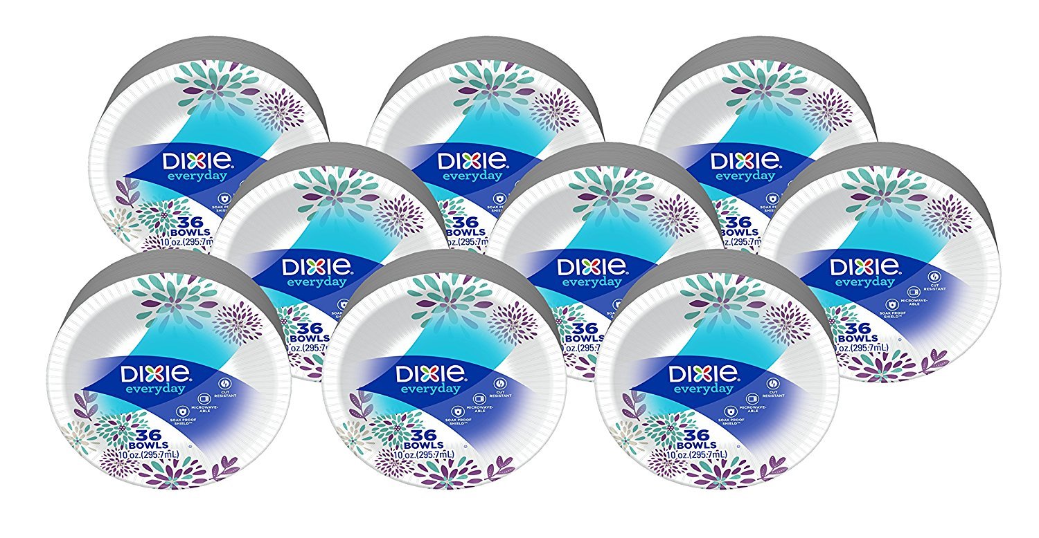 Dixie Everyday Disposable Paper Bowls, 10 oz., Printed, 324 Count Product