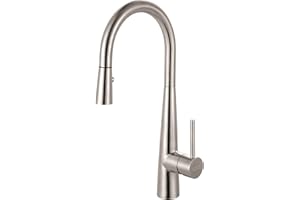 FRANKE FF3450 Steel Series Single Handle Pull-Down Kitchen Faucet, Stainless Steel