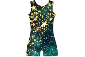 Idgreatim 2-10 Years Gymnastics Leotards for Girls Sparkly Biketards Unitards Athletic Tumbling Outfit