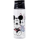 Jerry Leigh Disney Mickey and Minnie Mouse Flip Top Water Bottle