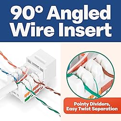 Everest 90° Angled RJ45 Cat6 Keystone Jacks