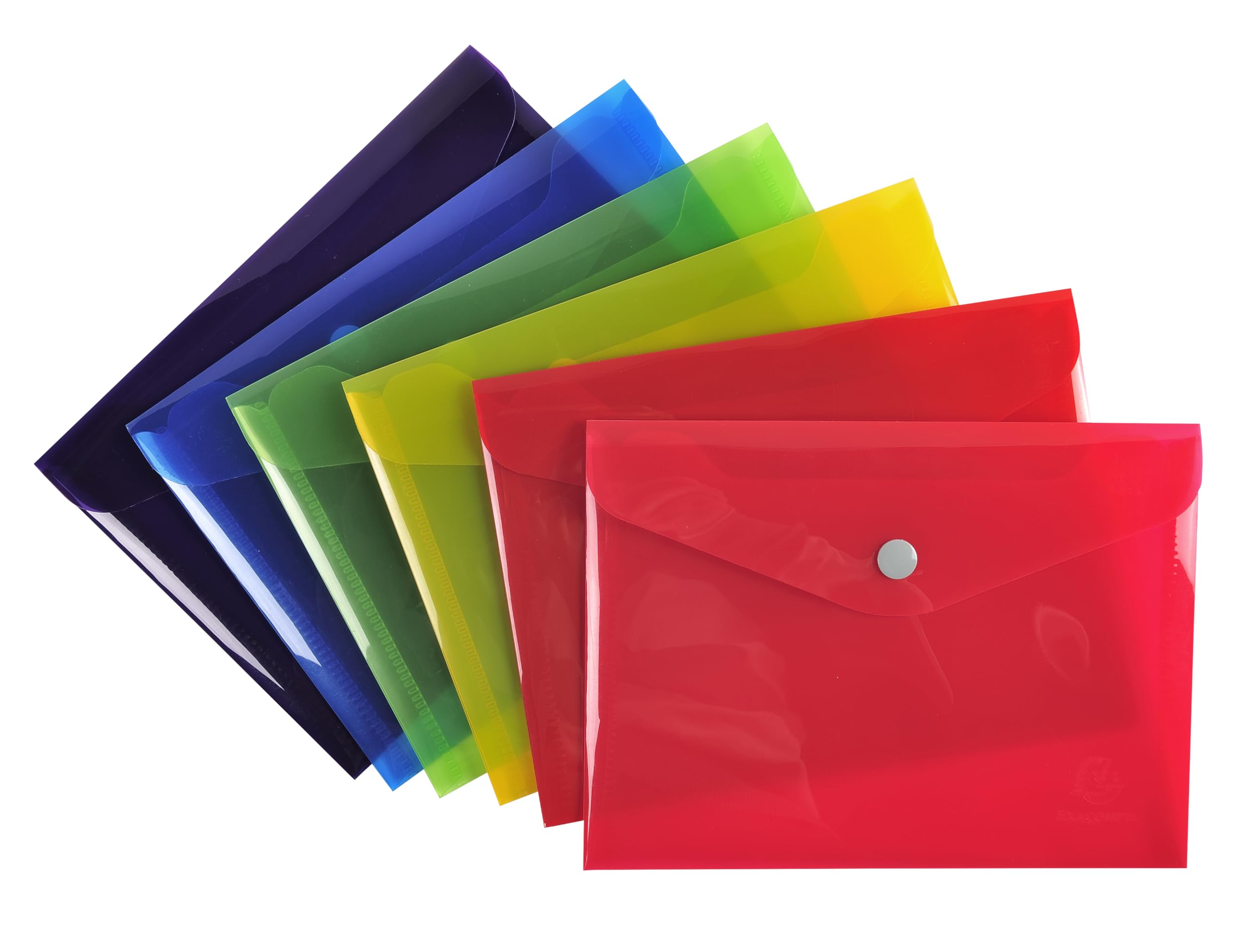 Exacompta - Ref 34410E - Iderama Collection - PP Envelope Pockets - B6 in Size, 0.2mm Translucent Polypropylene, Press-Stud Closure - Assorted Colours (Pack of 30)