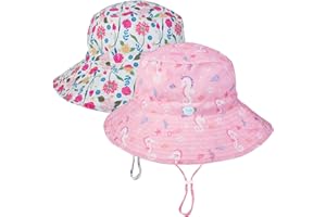 LO SHOKIM Baby Sun Hat Toddler Sun Hat UPF 50+ Summer Sun Protection Baby Wide Brim Kids Bucket Beach Hat