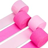 PartyWoo Hot Pink Crepe Paper Streamers 4pcs 328 FT Hot Pink Streamers | Wedding Birthday Baby Shower Valentines Day Graduation Bridal Shower Anniversary Engagement Party Decorations