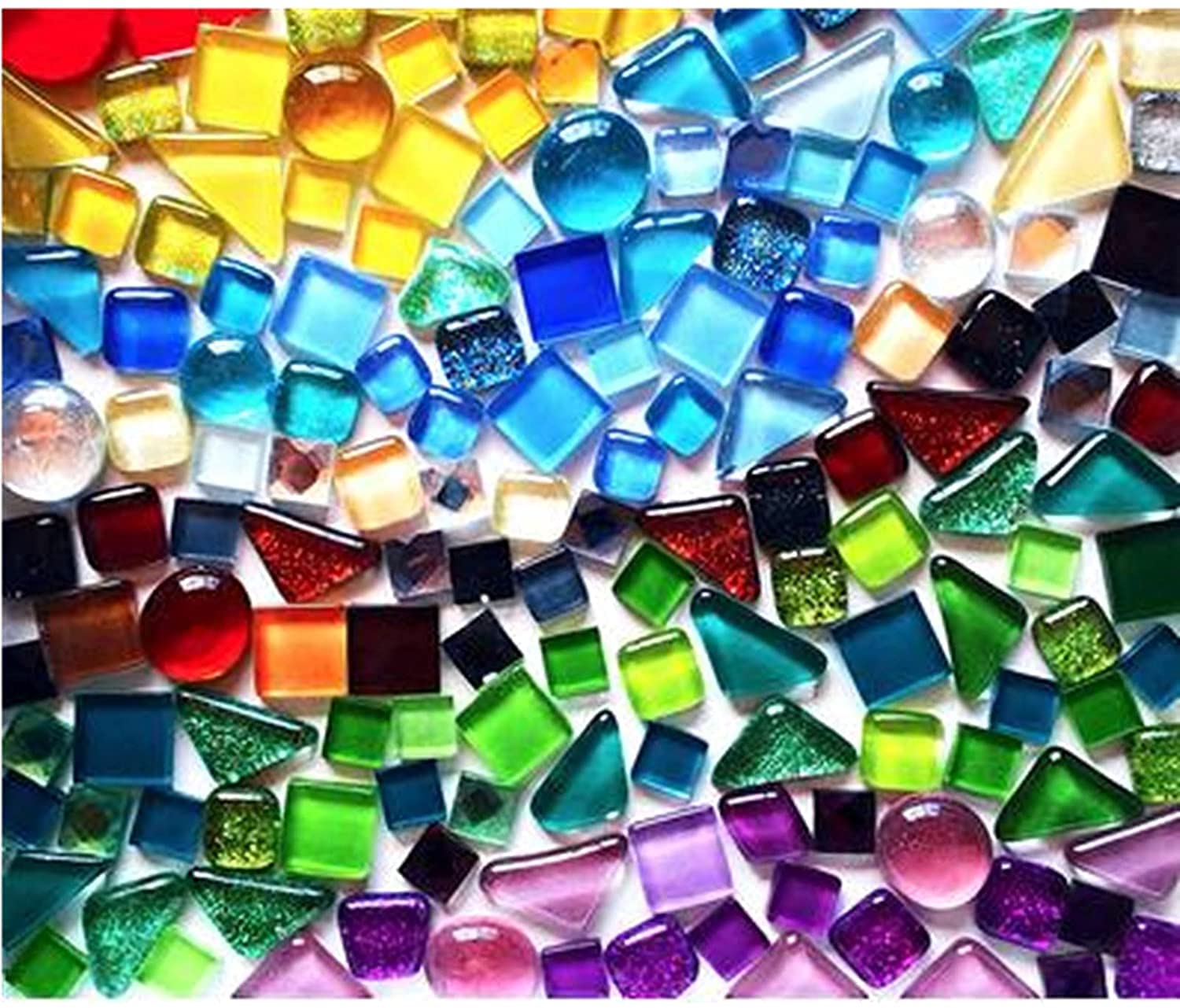 BTMIEY 200g Mixed Color Crystal Mosaic Tiles, Tiny Mini Mosaic Tile DIY Hobbies Children Handmade Crystal Craft for Craft Bathroom Kitchen Home Decoration DIY Art Projects (Mix Color Series)