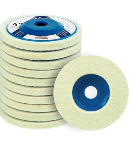 Grindshine Pro Polishing Pads - 4 Inch Wool Felt Buffing Wheels For Angle Grinder Metal & Stainless