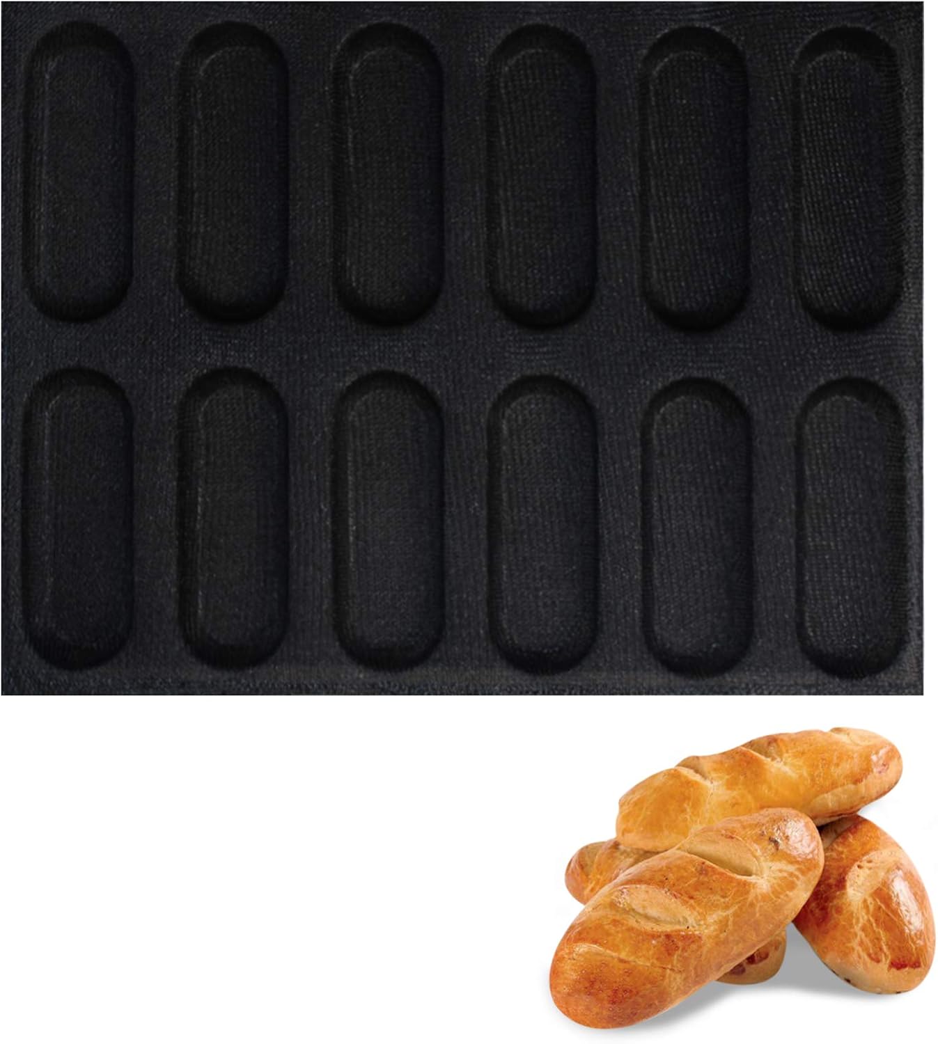 Hot Dog Bun Mold Mini Silicone Baguette Mould NonStick Baking Form Mini Baby Sandwich Baking