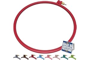 Maker Susan Plastic Embroidery Hoop, Hello Series Cross Stitch Hoops for Beginners, Punch Needle Hoop, Embroidery Frames for Sewing, Needlework, Embroidery Projects (Red, Large 9.45" (24 cm))