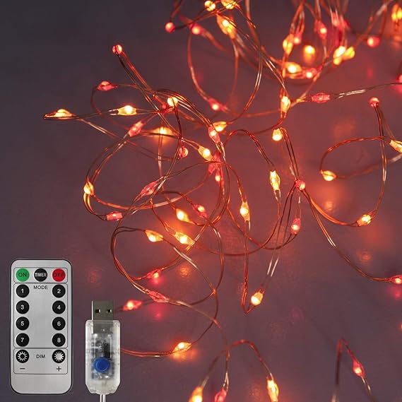 Qbis Fairy Lights, 100 Micro LED String Lights, Remote Control, USB