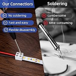 20 PCS 2-Pin 10mm Solderless LED Strip