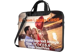 Custom Laptop Case Bag, Personalized Laptop Briefcase with Detachable Shoulder Strap for Business Commute Travel