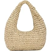 GOKTOW Women Hand Carry Only Straw Bag, Crescent Summer Beach Purse, Soft Faux Straw Tote 2025