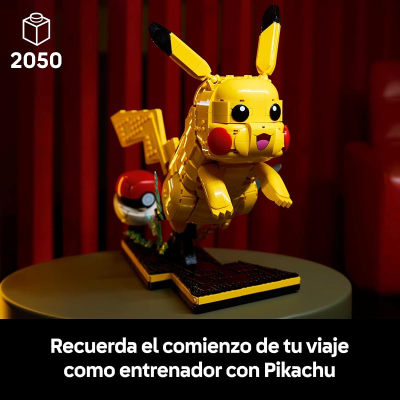 Pokémon Pikachu y Poké Ball - Maquetas para Construir para Adultos - Figura Articulada de Anime con Base de Exposición - Decoración Gamer de Escritorio - Regalo Coleccionable - 72152