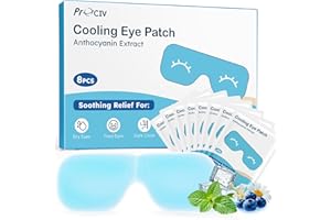 PROCIV 8-Pack Cold Eye Mask, Disposable Hydrogel Eye Patches, Gel Sheet Mask for Tired Eyes & Puffiness，Self Cooling Compress, Travel Essentials & Relaxation Gifts for Women, Stocking Stuffers for Adults