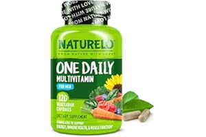 NATURELO Mens Multivitamins - One Daily Multivitamin for Men with Vitamins, Minerals & Organic Whole Foods, Boost Energy & Health, Non-GMO, 120 Vegetarian Capsules